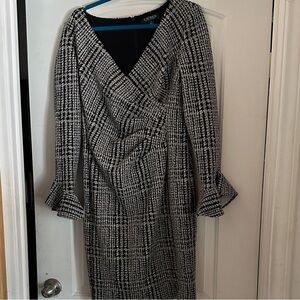 Ralph Lauren Black and White Long Sleeve Dress